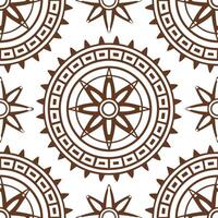 Tribal patterns seamless design with ancient symbols and distressed textures for a rugged time honored look concept as Rugged tribal patterns with ancient symbols and distressed te Clear vector