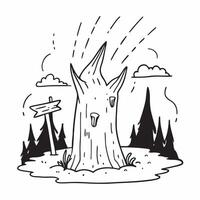 Towering Giants of the Forest concept as Towering old growth trees dominate the landscape their massive trunks telling stories of centuries past in Photo Stock Concept Clear vector