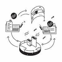 Top view of an aquaculture farm with data overlay symbolizing data driven aquaculture in double exposure with copy space concept as A top view of an aquaculture farm intertwined w Clear vector