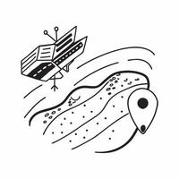 Top view of a crop field with satellite imagery overlay symbolizing satellite based agriculture in double exposure with copy space concept as A top view of a crop field intertwine Clear vector
