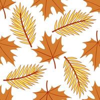 Thanksgiving leaves seamless pattern with rich autumn colors of red orange and yellow for a warm harvest inspired look concept as Warm Thanksgiving pattern with red orange and yell Clear Set 8 vector