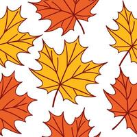 Thanksgiving leaves seamless pattern with rich autumn colors of red orange and yellow for a warm harvest inspired look concept as Warm Thanksgiving pattern with red orange and yell Clear Set 11 vector