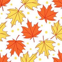 Thanksgiving leaves seamless pattern with rich autumn colors of red orange and yellow for a warm harvest inspired look concept as Warm Thanksgiving pattern with red orange and yell Clear Set 15 vector