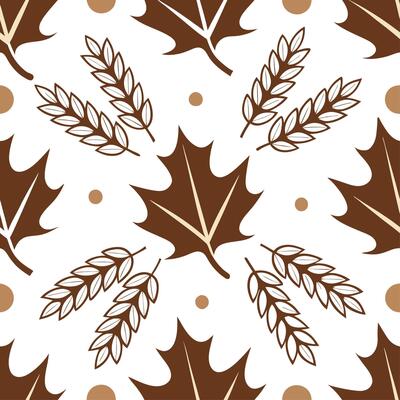 Thanksgiving leaves seamless pattern with rich autumn colors of red orange and yellow for a warm harvest inspired look concept as Warm Thanksgiving pattern with red orange and yell Clear Set 5