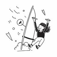 Teen with spina bifida enjoying adaptive sailing concept as A teen with spina bifida joyfully participating in adaptive sailing showcasing resilience inclusion and the thrill of wa Clear vector