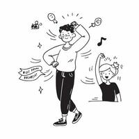 Teen with ADHD participating in a dance class concept as A teen with ADHD joyfully participating in a dance class highlighting inclusion focus and the benefits of physical activity Clear Set 2 vector