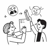 Teacher using positive body language to build rapport with students concept as A teacher using positive body language to build rapport with students highlighting positive body lang Clear vector