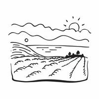 Sunset Over Vineyards concept as The setting sun bathes vineyards in golden hues highlighting the rows of vines ready for harvest in Photo Stock Concept Clear vector