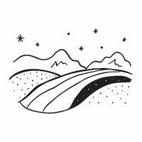 Starry Sky Over Rolling Hills concept as Gentle rolling hills under a starry night sky evoke peace and stillness perfect for a quiet night under the stars in Photo Stock Concept Clear vector