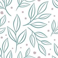 Spring leaves seamless pattern with whimsical shapes and soft muted colors for lighthearted playful designs concept as Lighthearted spring leaves pattern featuring whimsical shapes Clear vector