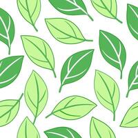 Spring leaves seamless pattern with soft gradients and green tones for fresh natural designs concept as Seamless pattern featuring soft gradient spring leaves in varying shades of Clear vector