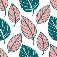 Spring leaves seamless pattern with large bold silhouettes and rich color contrasts for a modern stylish look concept as Modern spring leaves pattern featuring large silhouettes an Clear vector