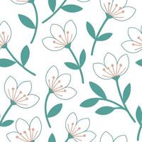 Spring floral seamless pattern with soft petals and light pastels for a gentle soothing design concept as Gentle spring floral pattern featuring soft petals and light pastel colors Clear Set 2 vector