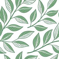 Spring leaves seamless pattern with delicate veins and subtle variations in green for natural elegance concept as Elegant spring leaves pattern with delicate veins and varying gree Clear vector