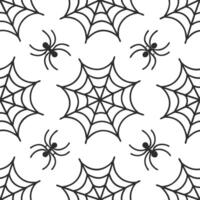 Spiders and webs seamless tile pattern with intricate spider webs and creepy spiders for spooky home decor concept as Intricate spider webs and creepy spiders arranged seamlessly f Clear vector