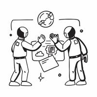 Space Suit Design concept as Engineers and designers collaborate to develop advanced space suits for enhanced mobility and protection in space in Photo Stock Concept Clear vector