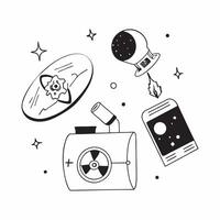 Space Radiation Protection concept as Development of new materials and technologies to protect astronauts from harmful space radiation during missions in Photo Stock Concept Clear Set 2 vector