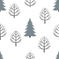 Soft winter seamless pattern with snow covered trees snowdrifts and gentle snowflakes for a peaceful winter scene concept as Peaceful winter pattern with snow covered trees and gen Clear vector