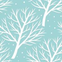 Soft winter snow seamless pattern with light snowfall frosty tree branches and pastel tones for a calming seasonal feel concept as Calming winter snow pattern with light snowfall a Clear vector