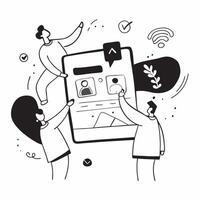 Social Event Discovery App concept as Users discover and join local social events through a dedicated mobile app enhancing their social life in Photo Stock Concept Clear vector