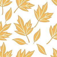 Soft autumn seamless pattern with muted yellow and orange leaves for a subtle elegant fall atmosphere concept as Subtle autumn pattern with muted yellow and orange leaves for an el Clear vector