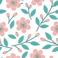 Soft and delicate spring floral seamless pattern with light hues and intricate detailing for refined designs concept as Elegant spring floral pattern featuring soft hues and intric Clear vector