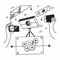 Smart Home Theater System Setup concept as Setting up a smart home theater system for an immersive audio visual entertainment experienceSimple flat illustration in isometric scene Clear vector