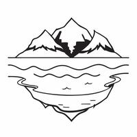 Snow Capped Reflections concept as Tranquil waters reflect the majestic snow capped mountains creating a perfect symmetry in nature in Photo Stock Concept Clear vector