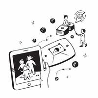 Smart Nursery Technology concept as Parents use smart technology to monitor and care for their baby in a high tech nurserySimple flat illustration in isometric scene Clear vector