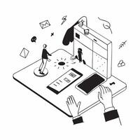 Smart Home for Accessibility concept as Smart home technology is utilized to enhance accessibility for individuals with disabilitiesSimple flat illustration in isometric scene Clear Set 2 vector
