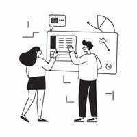 Smart Home Climate Control concept as A couple uses a tablet to adjust the climate control system in their smart home for comfort and efficiencySimple flat illustration in isometr Clear vector