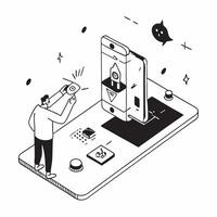 Smart Home Device Installation concept as An electrician installs various smart devices in a home enhancing the homeowners control over their propertySimple flat illustration in i Clear Set 2 vector