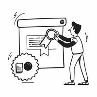 Skill Certification Completion concept as An employee completes a skill certification marking a significant step in their career development in Photo Stock Concept Clear vector