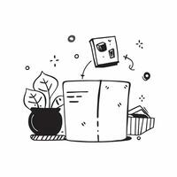 Simple flat design icon Zero Waste Office Tiles concept as Tiles with designs that include elements from a zero waste office environment like paperless systems and plants flat ill Clear Set 2 vector