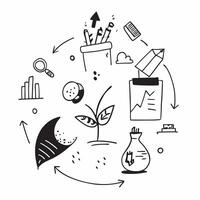 Simple flat design icon Zero Waste Office Tiles concept as Tiles with designs that include elements from a zero waste office environment like paperless systems and plants flat ill Clear vector