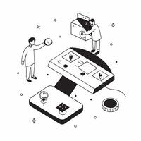 Simple flat design icon Zero Gravity Experimentation concept as Researchers conduct zero gravity experiments on the International Space Station to study the effects on various mate Clear vector