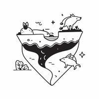 Simple flat design icon Wildlife in Springtime Alpine Meadows concept as Wildlife emerging in springtime Alpine meadows captured in lively and dynamic interactions within their eco Clear vector