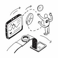 Simple flat design icon Wearable Health Technology concept as An individual using wearable technology to monitor and improve their health metrics dailySimple flat illustration in Clear vector