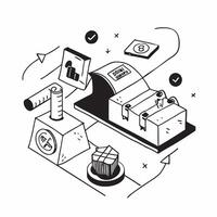 Simple flat design icon Waste Free Manufacturing concept as Factories adopt waste free manufacturing techniques to significantly reduce waste and enhance sustainabilitySimple flat Clear vector