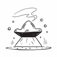 Simple flat design icon Volcanic Ash Clouds concept as Ominous volcanic ash clouds billowing from an erupting volcano a powerful display of natures force Simple flat illustration Clear vector