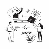 Simple flat design icon User Journey Mapping concept as Designers mapping out the user journey to enhance customer interactions and streamline experiencesSimple flat illustration Clear Set 2 vector