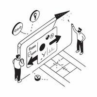 Simple flat design icon User Journey Mapping concept as Designers mapping out the user journey to enhance customer interactions and streamline experiencesSimple flat illustration Clear vector