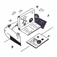 Simple flat design icon Telemedicine Consultation concept as A patient engages in a telemedicine consultation with a healthcare professional to discuss health concerns remotelySim Clear Set 2 vector