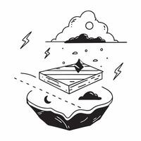 Simple flat design icon Thunderstorm Approaching Beach concept as Dark thunderclouds looming over a serene beach a perfect blend of calm and chaos flat illustration in isometric s Clear vector