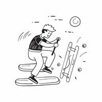 Simple flat design icon Teen with spina bifida participating in adaptive skiing concept as A teen with spina bifida joyfully skiing with adaptive equipment showcasing resilience in Clear Set 4 vector