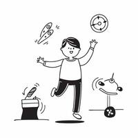 Simple flat design icon Teen with Down syndrome playing basketball with friends concept as A teen with Down syndrome joyfully playing basketball with friends showcasing inclusion t Clear Set 3 vector