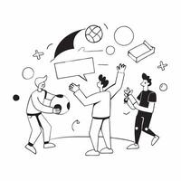 Simple flat design icon Teen with ADHD playing soccer with friends concept as A teen with ADHD joyfully playing soccer with friends highlighting inclusion teamwork and the benefits Clear Set 3 vector