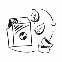 Simple flat design icon Sustainable Packaging Solutions concept as A company implements innovative sustainable packaging solutions to reduce environmental impactSimple flat illust Clear Set 4 vector