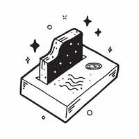 Simple flat design icon Starry Bioluminescent Night concept as A starry night complemented by the glow of bioluminescent waves enhancing the celestial connectionSimple flat illust Clear vector
