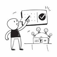 Simple flat design icon Speaker using positive body language to engage a workshop audience concept as A speaker using positive body language to engage a workshop audience showcasin Clear Set 2 vector